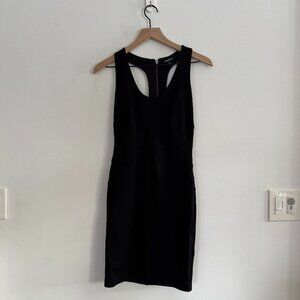 EUC bebe Racerback Black Bodycon Mini Dress Size Medium